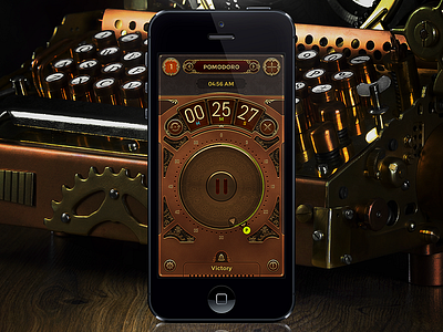Steampunk alarm app clock free gui iphone steampunk timer ui victorian watch