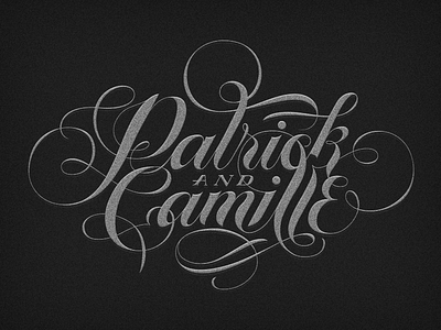 Patrick & Camille calligraphy invite lettering monogram typography wedding