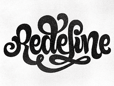 Redefine branding calligraphy lettering logo textured typography