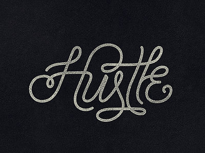 Hustle branding calligraphy lettering logo textured typography
