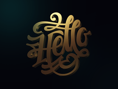 Hello Dribble 3d calligraphy clothing lettering monogram typography