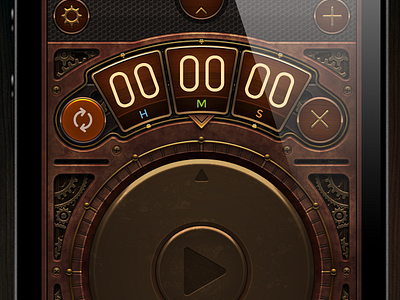 Steampunk Timer alarm bronze gears iphone knob metal shiny steampunk time timer