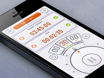 Multiple Alarm List alarm app interface iphone knob neat time timer ui white
