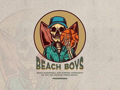 Beach Boys Venice beach Merch design apparel design design illustration merchandise merchandise design retro design skull skull art skull logo tees design vector vector illustration vintage design