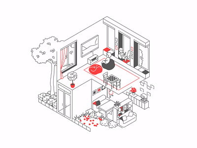 Isometric Anti-cafe anticafe board game building cafe coworking customers illustration isometric lineart people place reading spend time time club vector work workspace