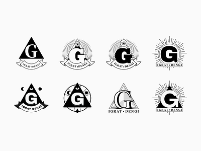 Freemason inspired logos black casino eye freemason gambling geometric letter line logo logoconcept mason masonic moon mystic rays star templar thirdeye triangle vector