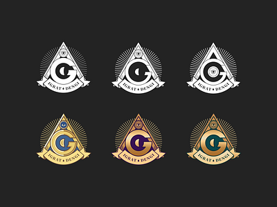 Freemason inspired logos casino elite eye freemason gambling geometric gold letter logo mason masonic mystic premium rays templar thirdeye triangle vector