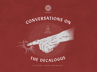 Conversations on the Decalogue 1517 branding christian design hand hand drawn handmade illustration minimal point shapes texture textures vector