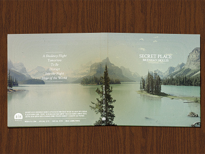 Brendan Hollis - Secret Place album album art canada cd digipak lake mountains music nature singer songwriter wip