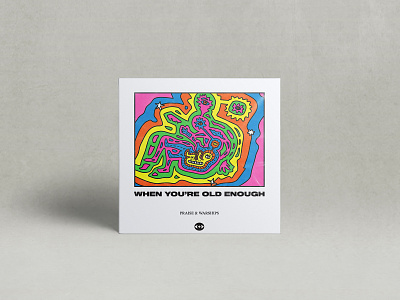 WHEN YOU'RE OLD ENOUGH abstract album art album cover album mockup illustrated illustration minimal new music psychedelic shapes song texture trippy vector