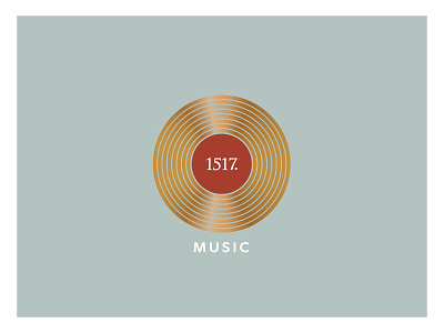 1517 Music branding circular design gold gradient grooves identity lines logo minimal record records