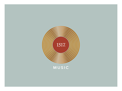 1517 Music branding circular design gold gradient grooves identity lines logo minimal record records