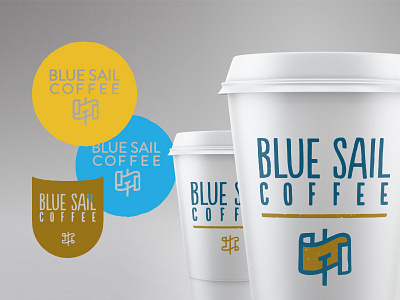 Blue Sail Coffee Branding concepts arkansas blue bluesail bluesailcoffee branding brew coffee conway handdrawn logo sail sailing