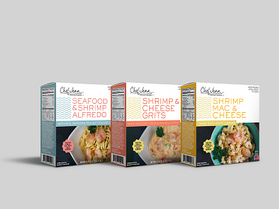 Chef Jenn Seafood Entree pkg redesign V2 box food frozen food groceries market mockup package package design packaging product design seafood shrimp