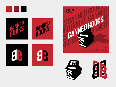 Banned Books 1517 album art b banned books book book art book design books christian cross illustration minimal podcast podcast art