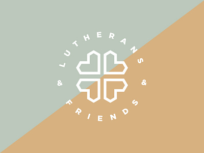 Lutherans & Friends - final branding friend friends geo geometric heart hearts icon logo lutheran lutherans