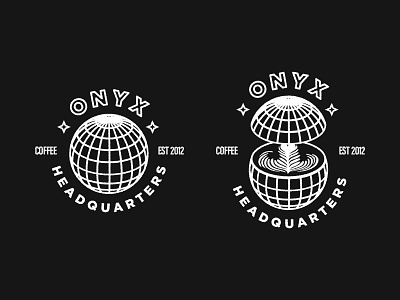 Onyx Hq Art coffee globe hq line art logo onyx sign