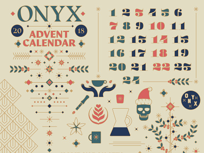 ONYX Advent / Holiday style direction advent calendar christmas coffee holiday illustration line art onyx onyx coffee