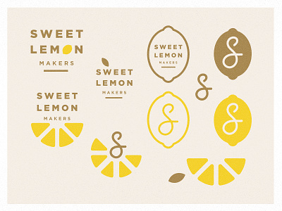 Sweet Lemon - branding exploration branding citrus identity lemon lemons logo s slices sweet sweet lemon texture