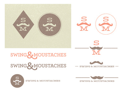 Swing & Moustaches 1 archer branding deming france french hip hipster logo moustache moustaches mustache mustaches paris