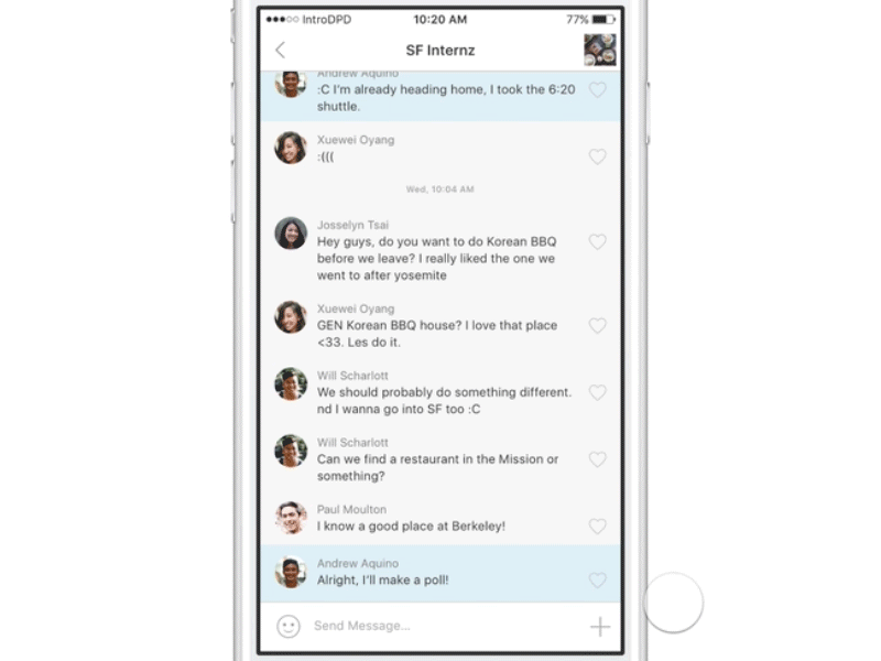 GroupMe Concept: Polls groupme interaction messenger origami prototype