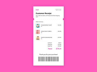 Daily UI #017 - E-mail Receipt