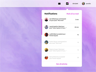 Daily UI #049 - Notifications concept daily 100 challenge dailychallenge dailyui design desktop ecommerce interface linkedin notification notification center notifications ui uidesign