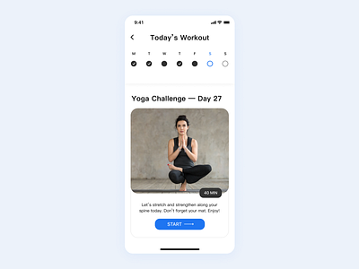 Daily UI #062 - Workout Of The Day app concept daily 100 challenge daily ui 062 daily ui challenge dailychallenge dailyui design fitness fitness app fitness center fitness club ios ios app training training app ui workout workout app yoga
