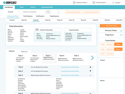 Ticket Dashboard design ui ux