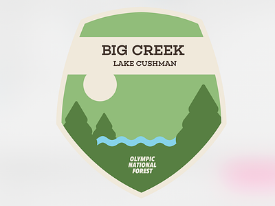 Destination Art - Big Creek, Olympic National Forest destination logo shield shield logo tourism