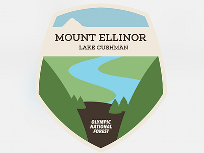 ScreenshotDestination Art - Mt. Ellinor, Olympic National Park badge shield tourism travel