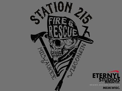 MFD Vintage Fire Rescue Skull apparel apparel graphics branding design illustration logo vector