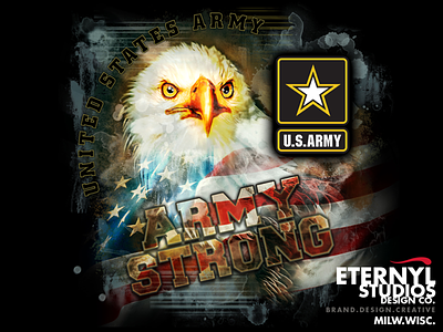 Army Strong Eagle Patriot Art apparel apparel graphics branding illustration promotional