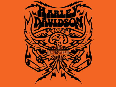 Harley Retro Race Eagle Art apparel apparel graphics branding illustration vector