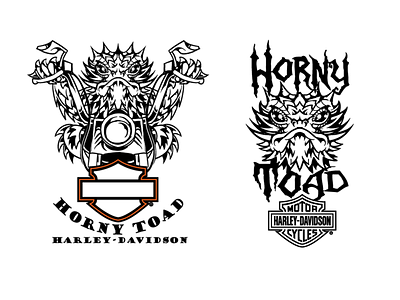 Horny Toad H-D Logo Art design illustration logo vector