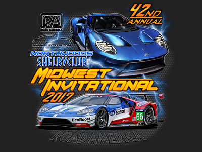 Midwest Invitational Race Road America Art apparel apparel graphics branding illustration