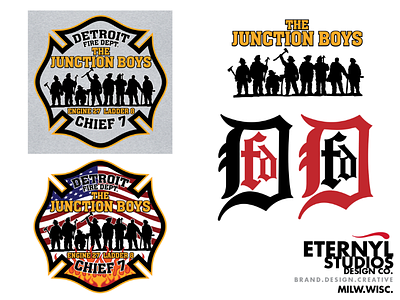 Detroit junction boys FD logo art branding logo vector