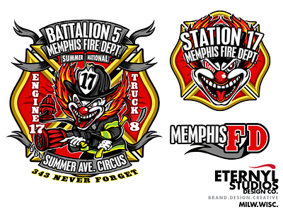 Memphis FD Battalion 5 logo art branding logo promotion