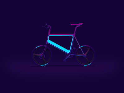 Cycle art bike cycle dark design future gradient illustration neomorphism neon redblue sci fi vector