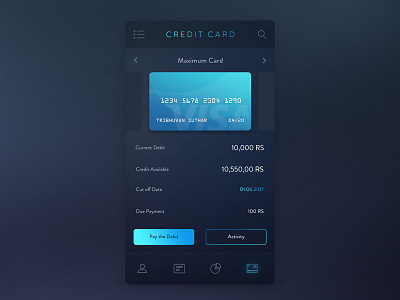 Dark UI Personal Banking App