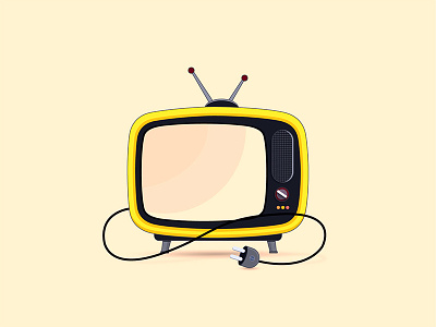 Retro Television art icon iconography illustration line old retro television tv vintage