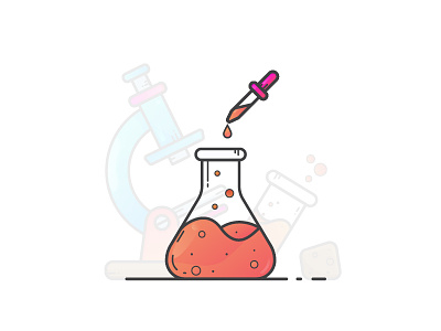 Chemical Bottle bottle chemicals chemistry flask gradient icon illustration outlane potion tube vector