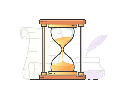 Hourglass clock hourglass icon illustration object outline sand sands time vector watch