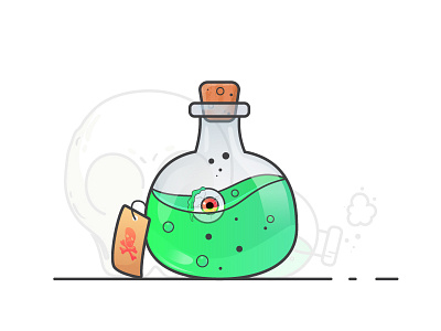 Potion Bottle book bottle chemistry flask game gradient green health icon illustration magic potion