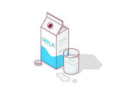 Milk box character dairy flat icons illustration isometric milk milkshake retro vector