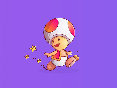 Toad - Super Mario art cartoon character coin fan illustration mario nintendo print star super toad