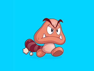 Goomba - Super Mario art cartoon character coin fan goomba illustration mario nintendo print super toad