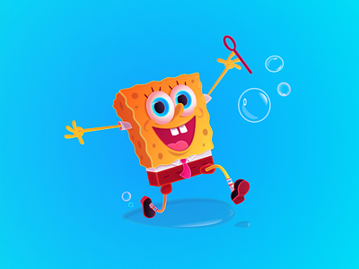 Spongebob 2d 3d affinitydeisgner cartoon cartoonnetwork cute design flat illustration patrick spongebob vector