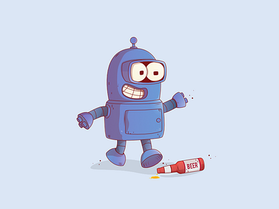 Bender beer bender games identity illustration nintendo robot vector video
