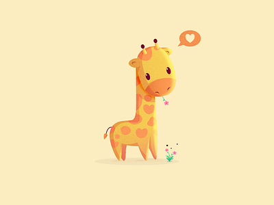 Baby Giraffe baby cartoon character dribbble flat giraffe icon illustration minimal vector